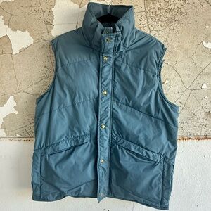 Camp 7 Vest Goose Down Puffer Mens L Snap Button Gorpcore Outdoors